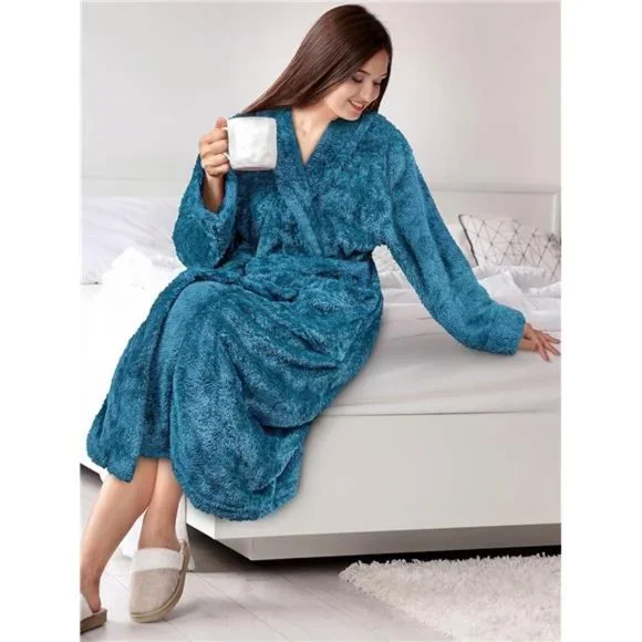 Women's Plush Soft Robe Fluffy, Warm, Fleece Sherpa Shaggy